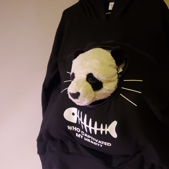 Black Pet Carrier Hoodie Sweatshirt - UNISEX - (IKEA PANDA NOT INCLUDED) - Picture 7 of 7